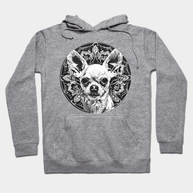 Mandala - Chihuahua White Hoodie by aleibanez